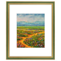 Golden State Art, 16x20 Ornate Picture Frame with White Mat for 11x14 Photo or Display 16x20 Print without Mat Color Green Gold 