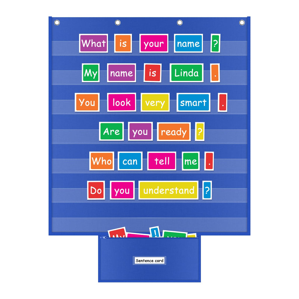 Standard Pocket Chart For Classroom 28'X28' Wall Hanging Pocket Charts Back To School Supplies For Teacher Large Pocket Charts