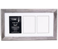 Creative Letter Art 3 Opening Glass Face Driftwood Picture Frame to hold 5 by 7 inch Photographs including 10x20-inch White Mat 
