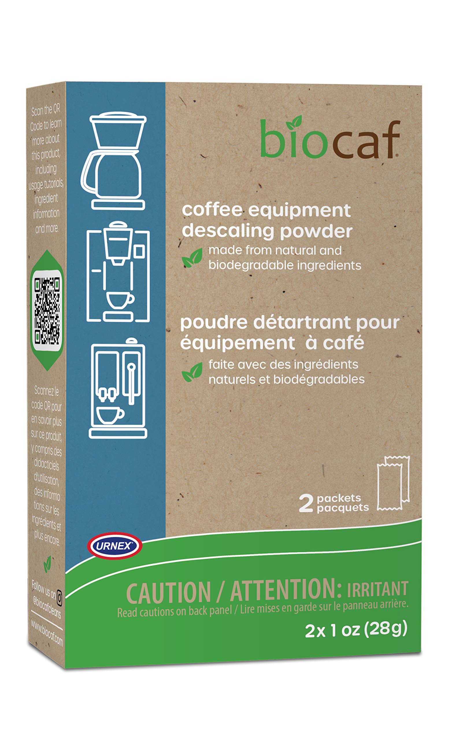 Urnex Full Circle Espresso Machine - 2 Single Use Packets - Descaling Powder Safe On Keurig Delonghi Nespresso Ninja Hamilton Be