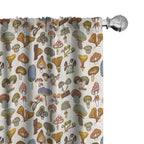 Ambesonne Colorful Window Curtains, Pattern of Mushrooms Designs in Cartoon Style Abstract Illustration Print, Lightweight Decor
