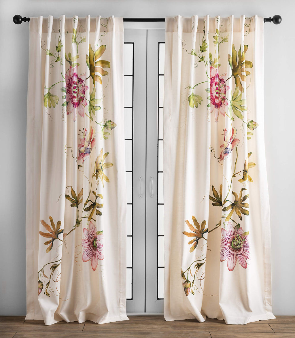 Maison D' Hermine Curtain 100% Cotton Curtains 50 Inch X 84 Inch 1 Panel Easy Hanging With A Rod Pocket & Loop For Kitchen, Offi
