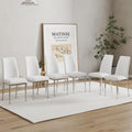 Rdueei Modern Dining Chairs Set Of 6,Dining Room Chairs Set Of 6 With Pu Leather And Chrome Leg High Back, Metal Chairs Sillas P