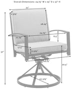 Crosley Furniture KO60026BZ-OL Kaplan Outdoor Metal Dining Swivel Chairs, Set of 2, Oiled Bronze with Oatmeal Cushions