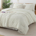 Litanika Ivory Queen Size Comforter Set With Sheets - 7 Pieces Bed In A Bag Queen Boho Tufted Complete Beddding Sets With Comfor
