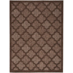 Nourison Easy Care Indoor/Outdoor Brown 6' X 9' Area Rug, Easy Cleaning, Non Shedding, Bed Room, Living Room, Dining Room, Backyard, Deck, Patio (6X9)