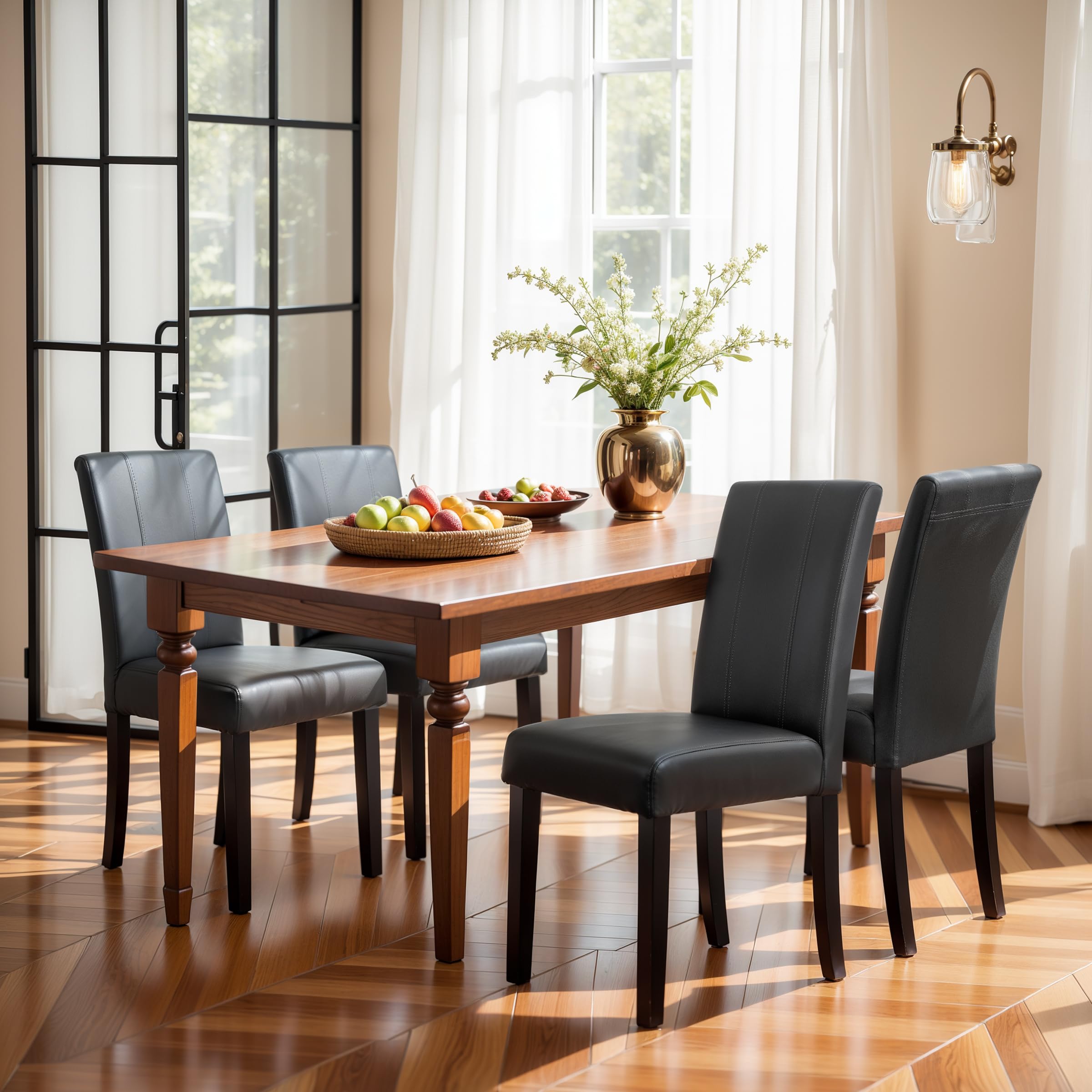 Symax Dining Chairs Set Of 4, Leather Parson Dining Room Chairs, Modern High-End Kitchen Side Chairs For Bedroom, Living Room, G