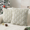 Allorry Christmas Pillow Covers 18 X 18 Inch Set Of 2 Cream White Christmas Tree Pillow Covers Decorations Plush Faux Fur Soft C