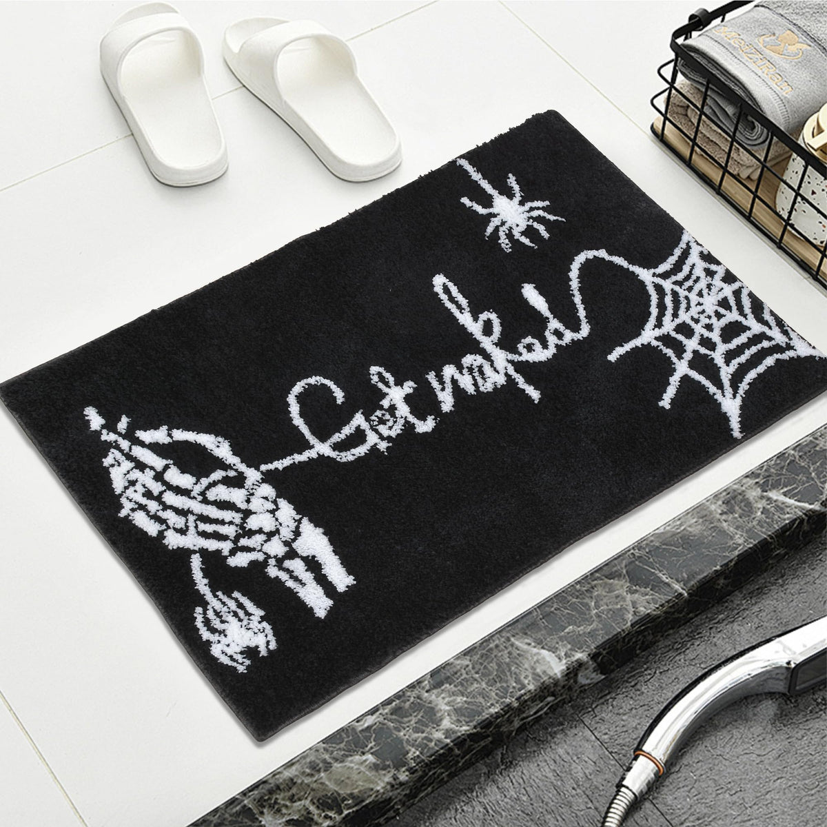 Zeeinx Get Naked Bath Mat Fun Halloween Bathroom Rugs Non Slip Microfiber Bath Rugs Nightmare Before Christmas Bathroom Decor Ma