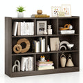 Silkydry 8 Cube Storage Bookcase, 3-Tier Horizontal Bookshelf Organizer, Wooden Display Cabinet For Living Room, Bedroom, Study, 48'' X 12.5'' X 36.5'' (Grey)