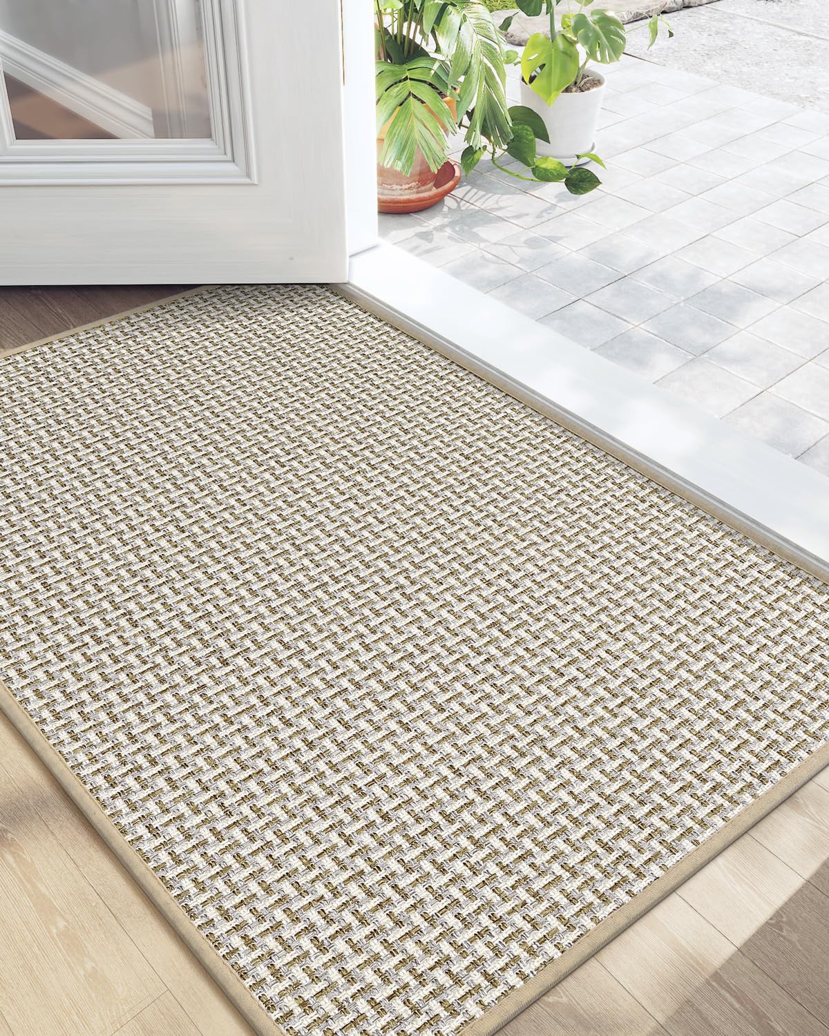 Dexi Door Mat 24'X36', Non-Slip Rubber Backing Doormats, Absorbent Thin Indoor Mats For Entryway, Washable, Captures Dirt Pati