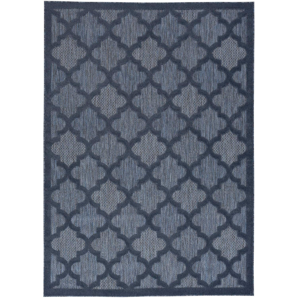 Nourison Easy Care Moroccan Navy Blue 5' X 7' Area -Rug, Trellis, Easy -Cleaning, Non Shedding, Bed Room, Living Room, Dining Room, Backyard, Deck, Patio (5X7)