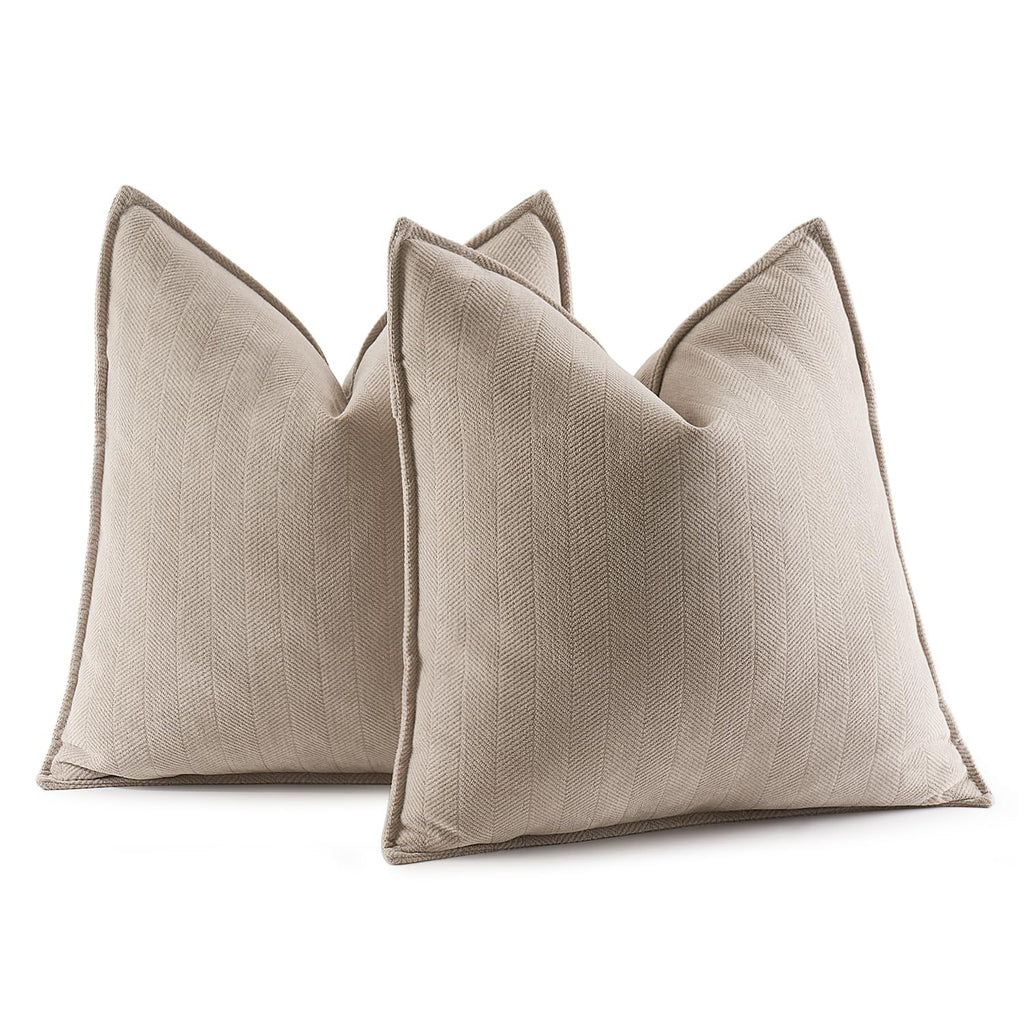 Miulee Pack Of 2 Sage Green Decorative Pillow Covers 22X22 Inch Soft Chenille Luxurious Couch Throw Pillows Farmhouse Cushion Covers Euro Shams With Elegant Design For Sofa Bed Living Room Home Decor