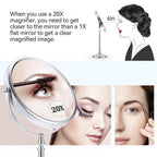 Miyadiva Magnifying Mirror 20X, Double Sided 1X & 20X Magnifying Mirror On Stand, Large Tabletop Magnified Vanity Mirror, Magnif
