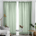 Melodieux Sage Green Semi Sheer Curtains 108 Inches Long For Living Room Bedroom, Extra Long Linen Look Rustic Rod Pocket Sheer