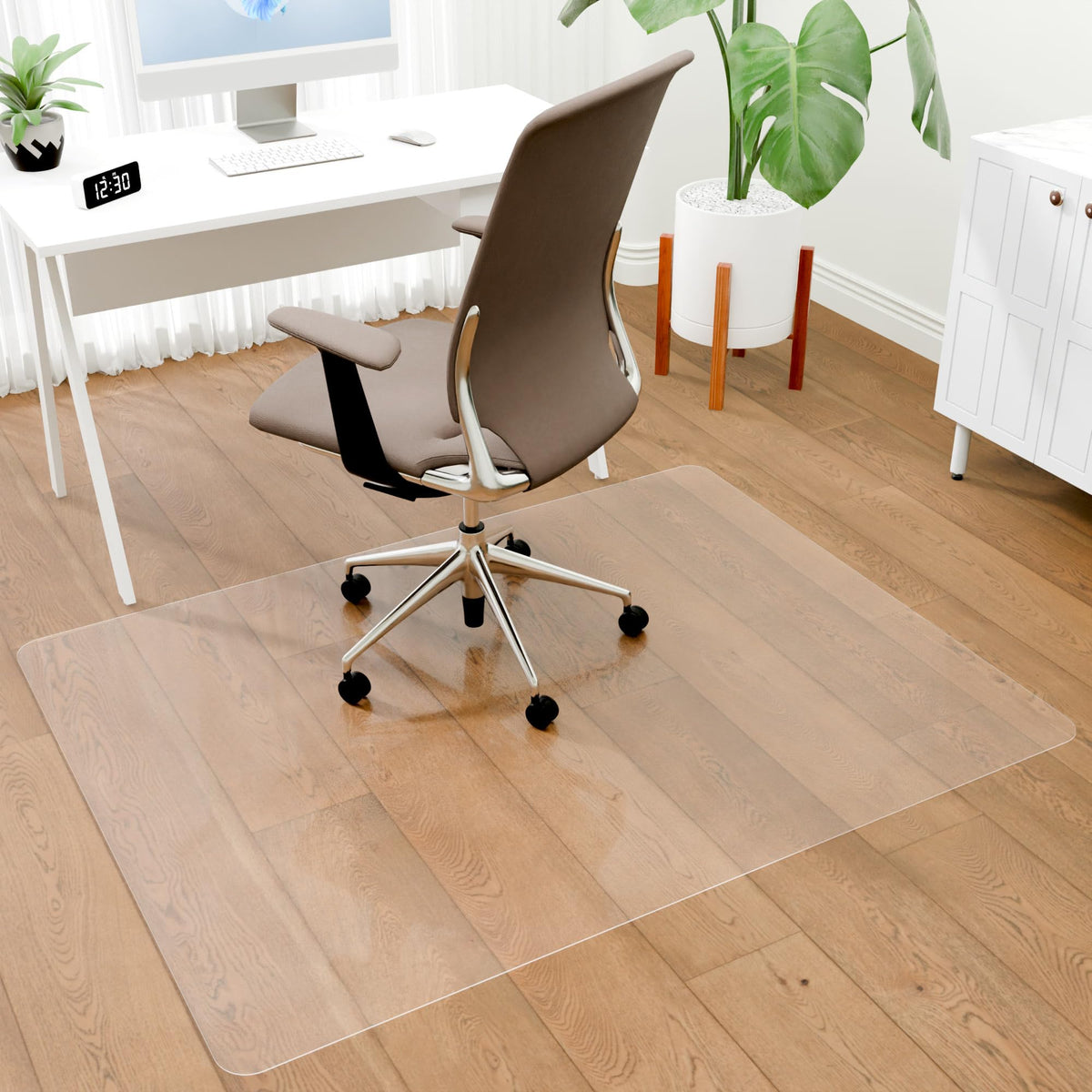 100Pointone Office Chair Mat For Hardwood Floors, Easy Glide Floor Mat For Rolling Chair & Computer Desk, Clear Desk Chair Mat F