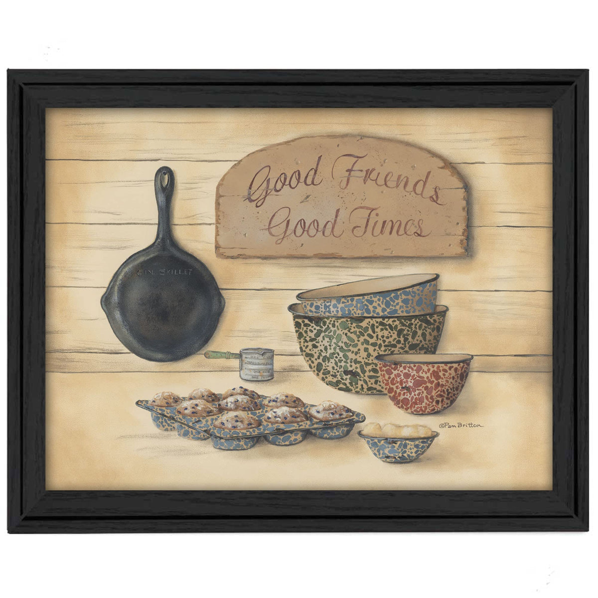 Good Friends 2 Black Framed Baking Print Wall Art