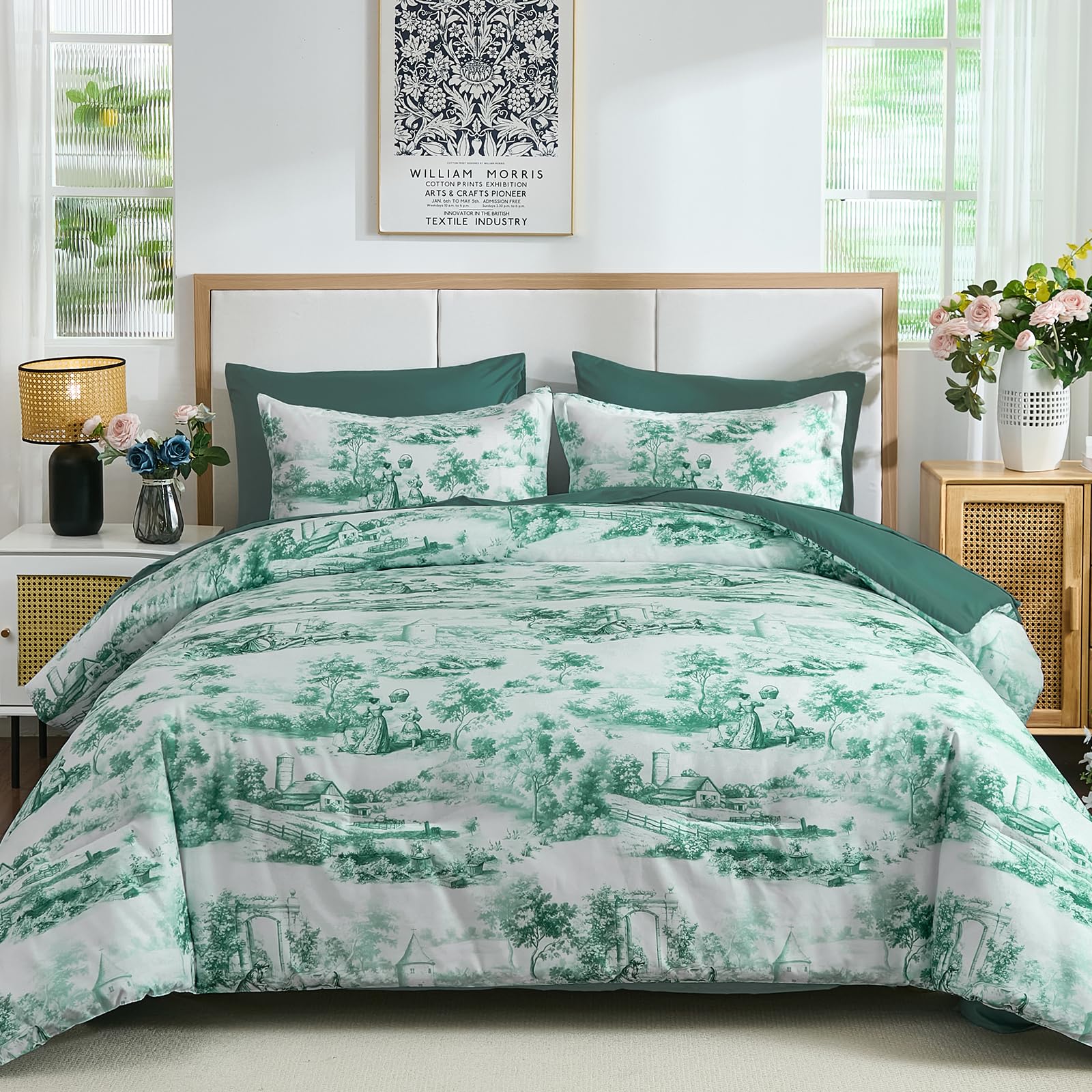 Wongs Bedding 7 Pieces Comforter Set Floral Comforter Bed In A BagYs01Ab091777Q7UA