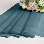 Chyhomenyc Dusty Blue Sheer Curtains 36 Inch Length 2 Panels, Light Filtering Voile Short Window Curtians For Bathroom Small Win