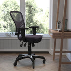 Flash Furniture Nicholas Mid-Back Dark Gray Mesh Multifunction Executive Swivel Ergonomic Office Chair With Adjustable Arms And Transparent Roller Wheels