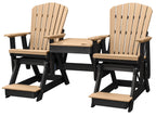 American Furniture Classics Balcony Height Table Double Glider, Cedar on Black