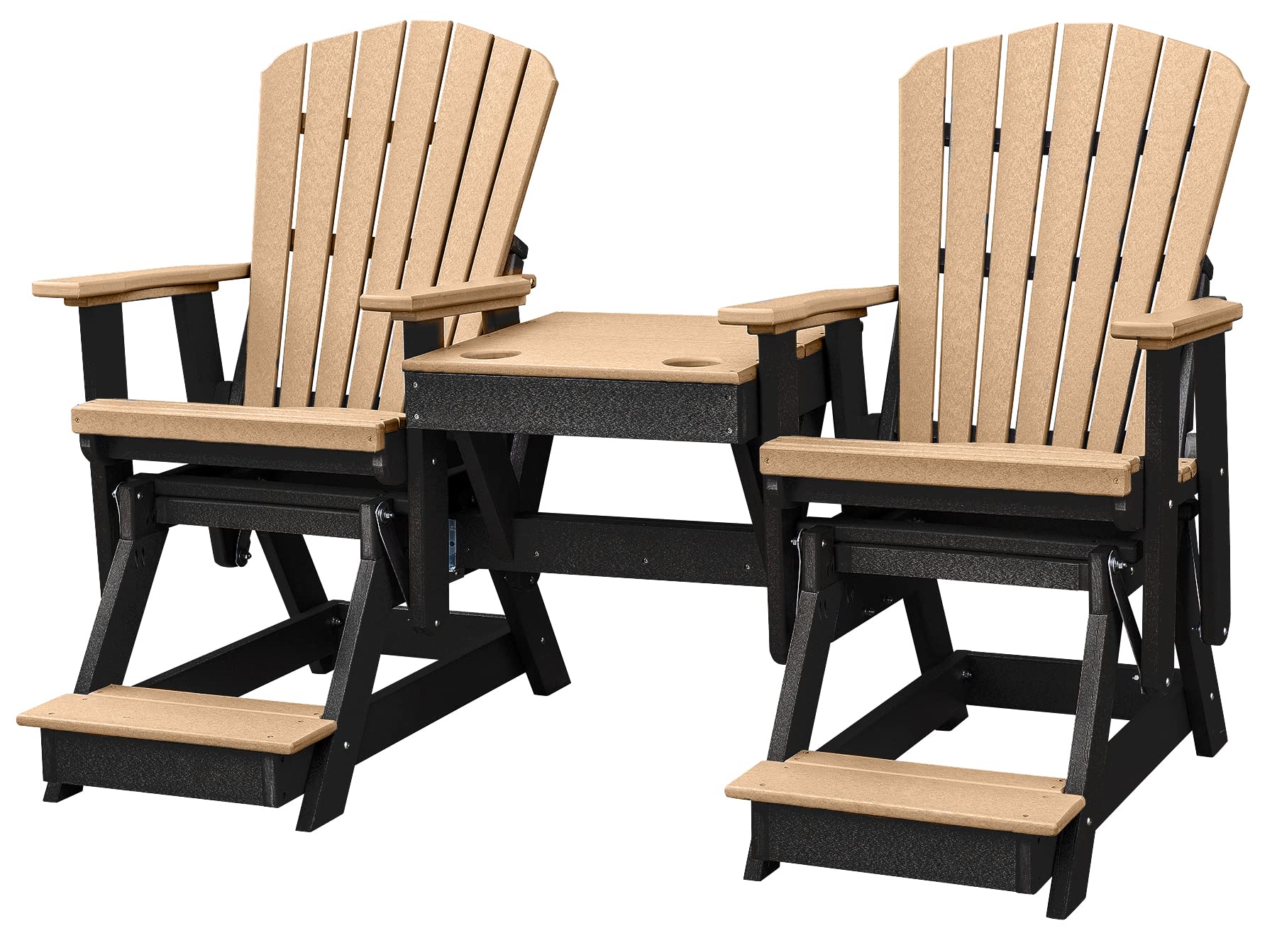 American Furniture Classics Balcony Height Table Double Glider, Cedar on Black