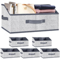 Wrrlors 6 Pack Trapezoid Storage Bins,Gray Fabric Shelf Organizers