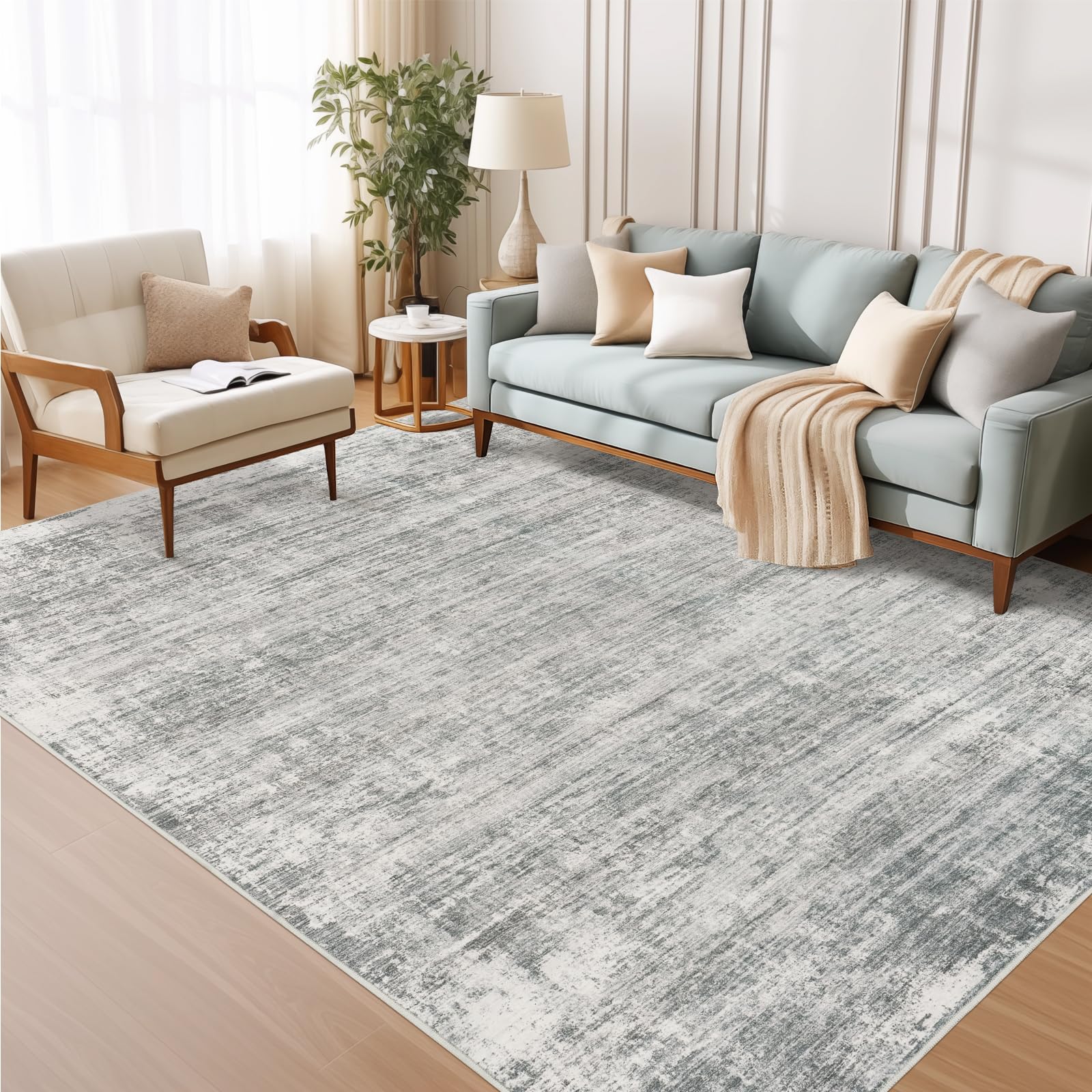 zesthome 5x7 Area Rugs, Modern Washable Rug, Non-Slip Rugs for Living Room, Stain Resistant Abstract Rugs, Ultra-Thin Indoor Are