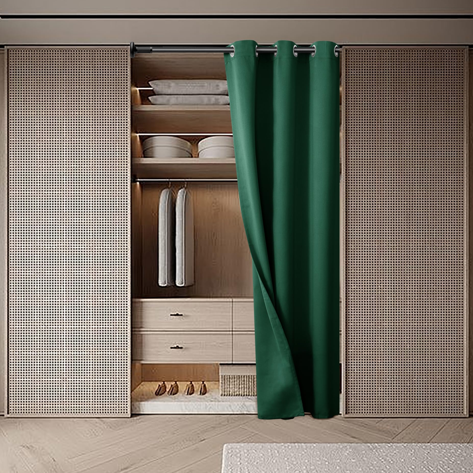 Bgment Emerald Green Door Curtain 78 Inch Length For Doorway, Bedroom Closet Curtain, Privacy Thermal Insulated Blackout Grommet Room Divider For Room Separation, 1 Panel, 40 Inch Wide