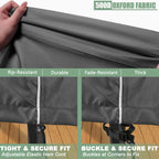 Gasadar Patio Furniture Covers 4 Piece, Waterproof Outdoor Furniture Covers, Patio Furniture Set Covers -Grey