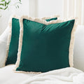 Monday Moose Decorative Throw Pillow Covers Cushion Cases, Set Of 2 Soft Velvet Modern Fringe Tassel Designs, Mix And Match For