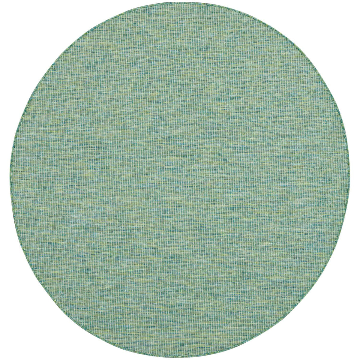 Nourison Positano Indoor/Outdoor Blue/Green 6' X Round Area Rug, Easy Cleaning, Non Shedding, Bed Room, Living Room, Dining Room