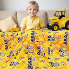 Excavator Toys Gifts For Kids Glow In The Dark Truck Blanket Construction Blankets Soft Tractor Throw Blankets Boys Car Theme De
