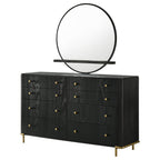 Coaster Home Furnishings Arini Coastal 63-inch 8-Drawer Bedroom Dresser with Mirror Bedroom Clothing Storage Cabinet Wide Chest of Drawers Organizer Unit Black 224333M
