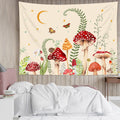 Lb Mushroom Tapestry Colorful Butterfly Tapestry Wall Hanging Moon And Star Beige Wall Tapestry For Bedroom Aesthetic Green Plan