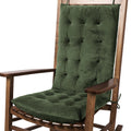 Flygulls Rocking Chair Cushions Indoor Velvet Chair Pads High Back And Seat Cushion 2 Piece Set Green