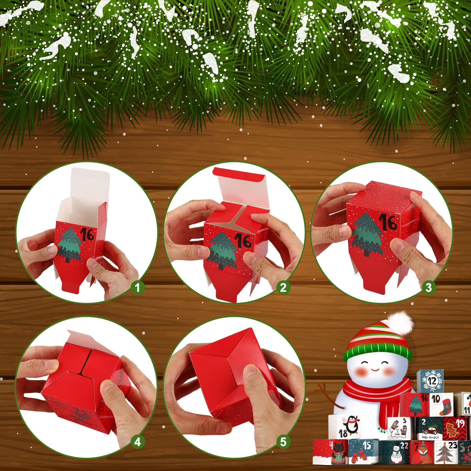 Naler Christmas Advent Calendar Boxes 2024 Countdown To Christmas Empty Gift Boxes To Fill For Christmas Party Favor Holiday Dec
