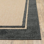 HomeRoots 5' x 8' Beige and Black Indoor Outdoor Area Rug