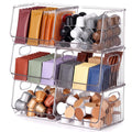 Novabright 6 Pcs Clear Plastic Storage Bins Stackable Pantry Organizer