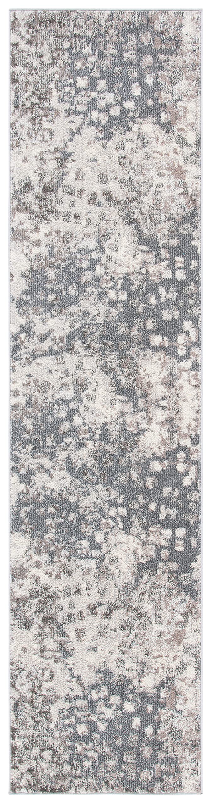 Safavieh Madison Collection Runner Rug - 2' X 8', Grey & Beige, Boho Abstract Design, Non-Shedding & Easy Care, Ideal For High T