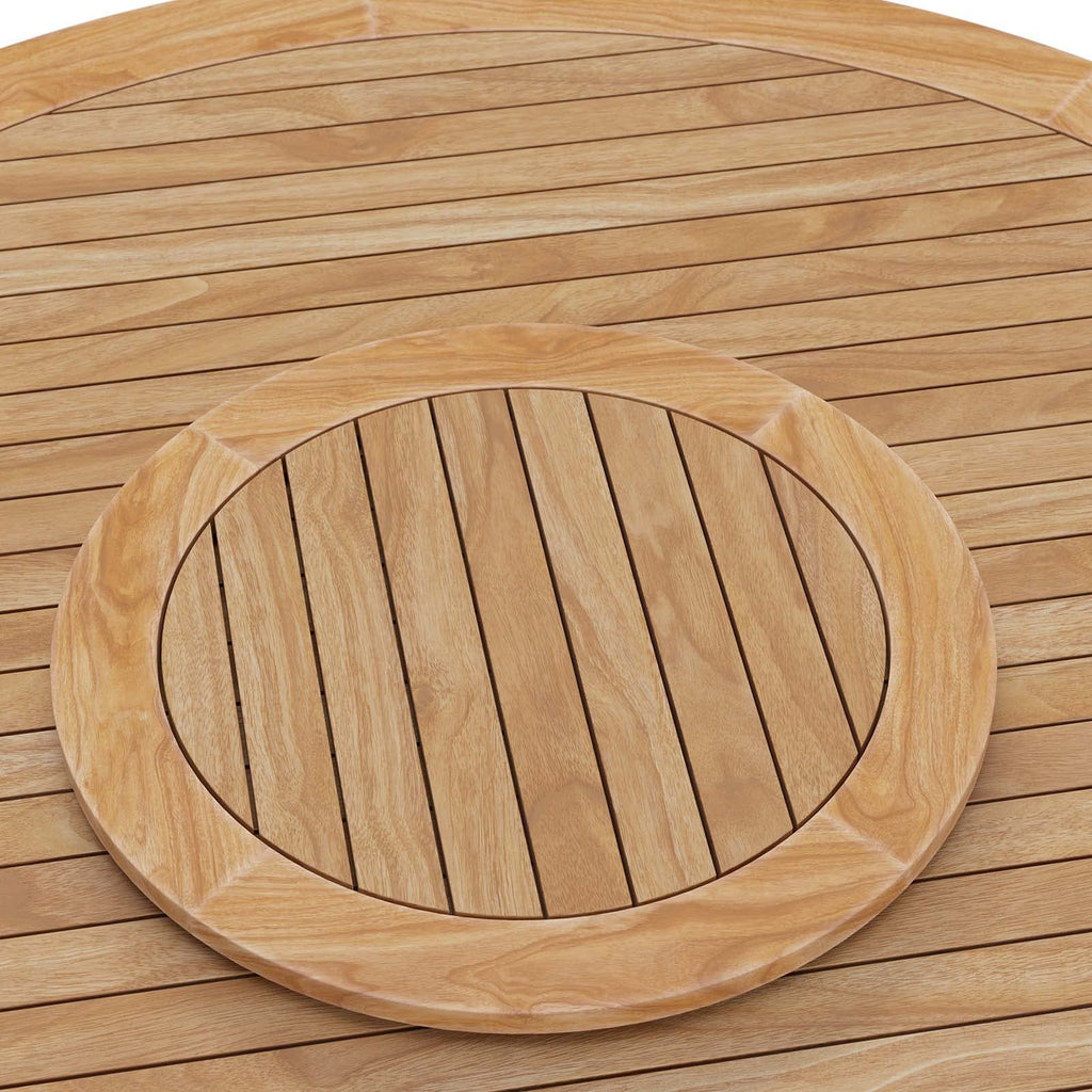 Modway Wellspring Outdoor Patio Round Teak Wood 63&Quot; Dining Table In Natural