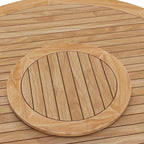 Modway Wellspring Outdoor Patio Round Teak Wood 63&Quot; Dining Table In Natural