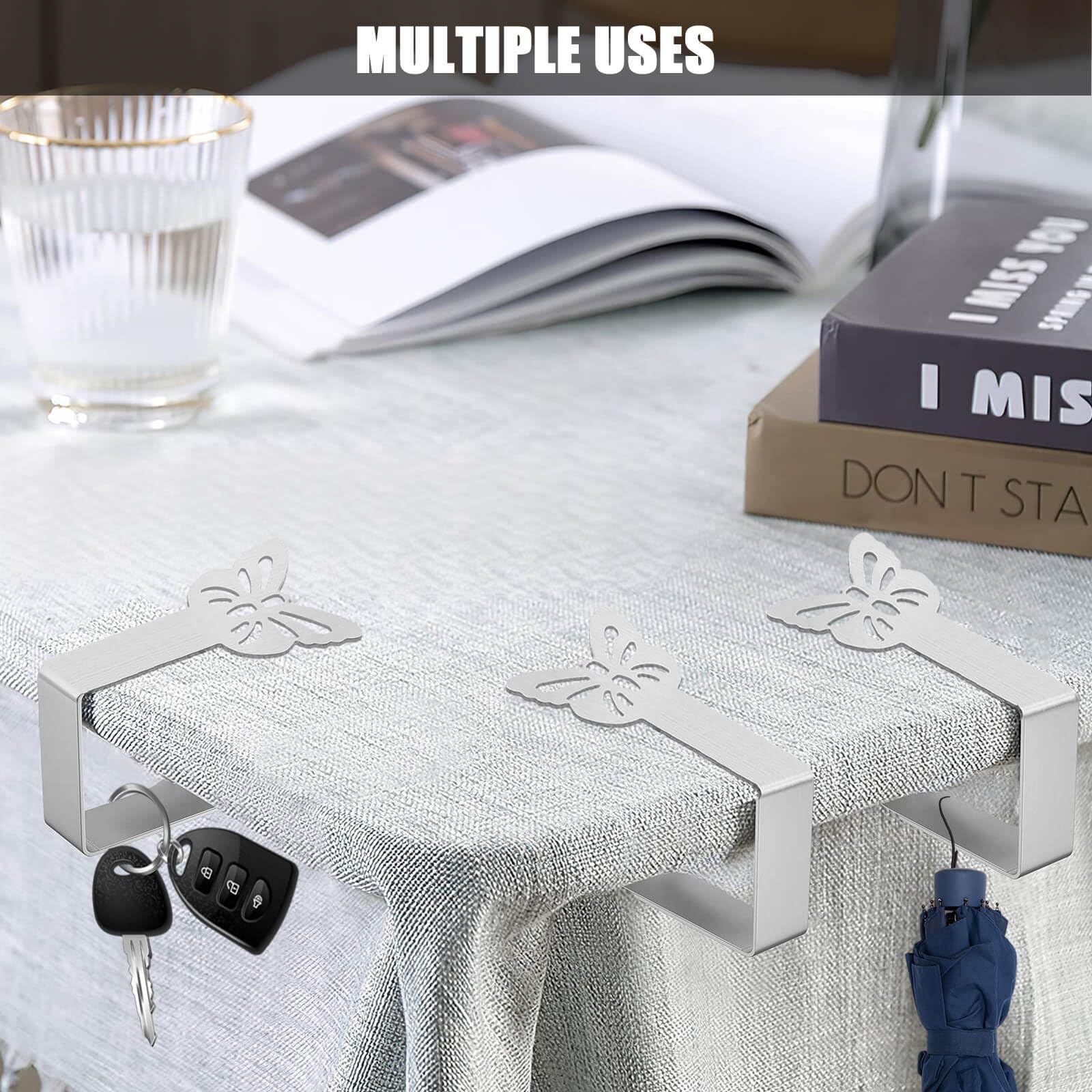 Cunglin Tablecloth Clips For Outdoor Thick Tables 10 Pack, Butterfly Picnic Table Cloth Holder Clip Indoor, Heavy Duty Stainless