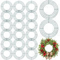 Hotop 20 Pieces Wire Wreath Frames Green Christmas Metal Round Wreath Making Rings for DIY Floral Craft Home New Year Decoration