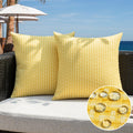 Kevin Textile Outdoor Waterproof Throw Pillow Covers Pack Of 2 Weaving Texture Water Resistant Outside Decorative Cushion Covers
