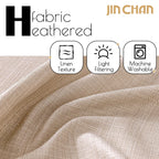 Jinchan Curtains For Living Room Linen Textured Curtains 90 Inches Long Farmhouse Country Curtains Casual Weave Back Tab Drapes