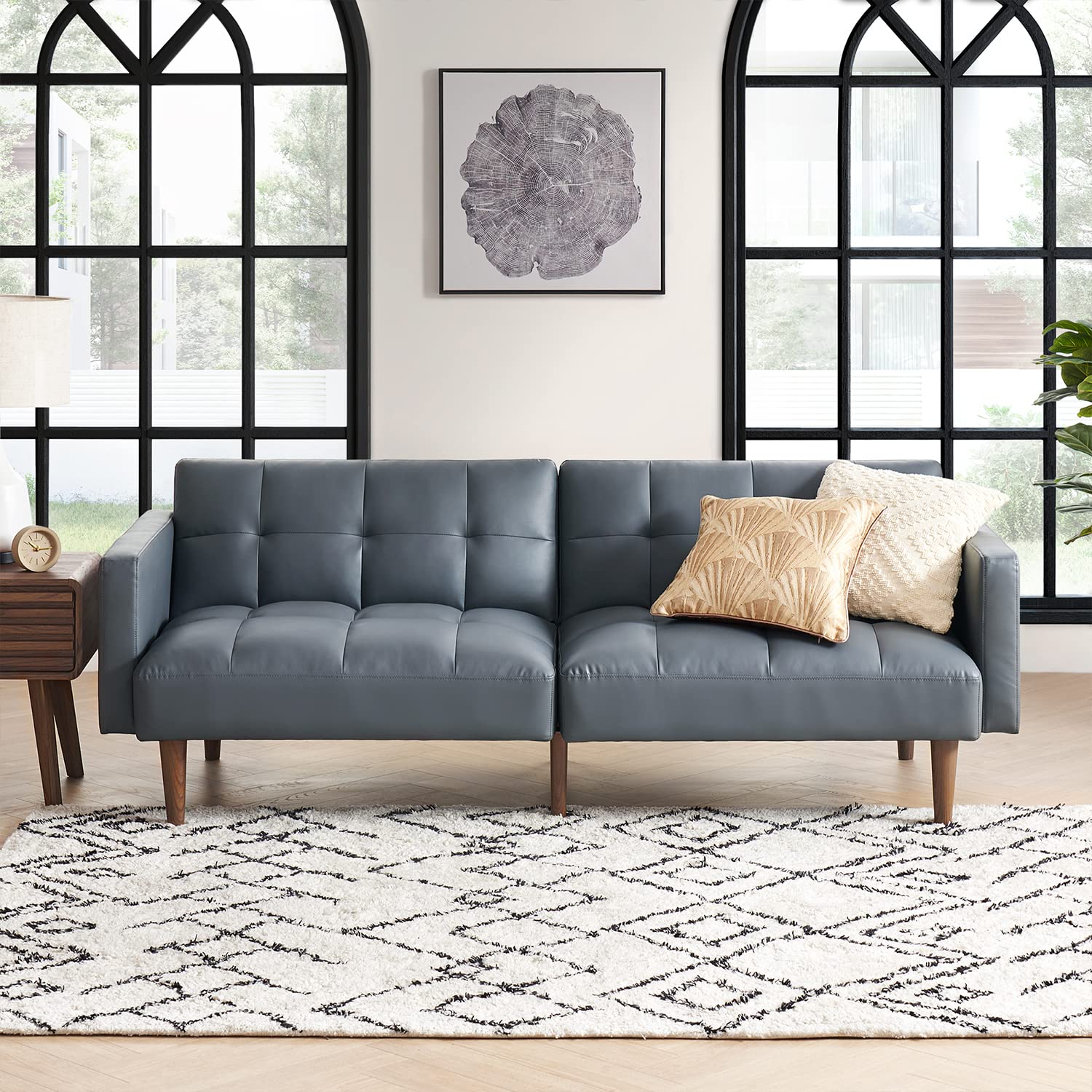 mopio Aaron Couch, Small Sofa, Futon, Sofa Bed, Sleeper Sofa, Loveseat, Mid Century Modern Futon Couch, Sofa Cama, Couches for L