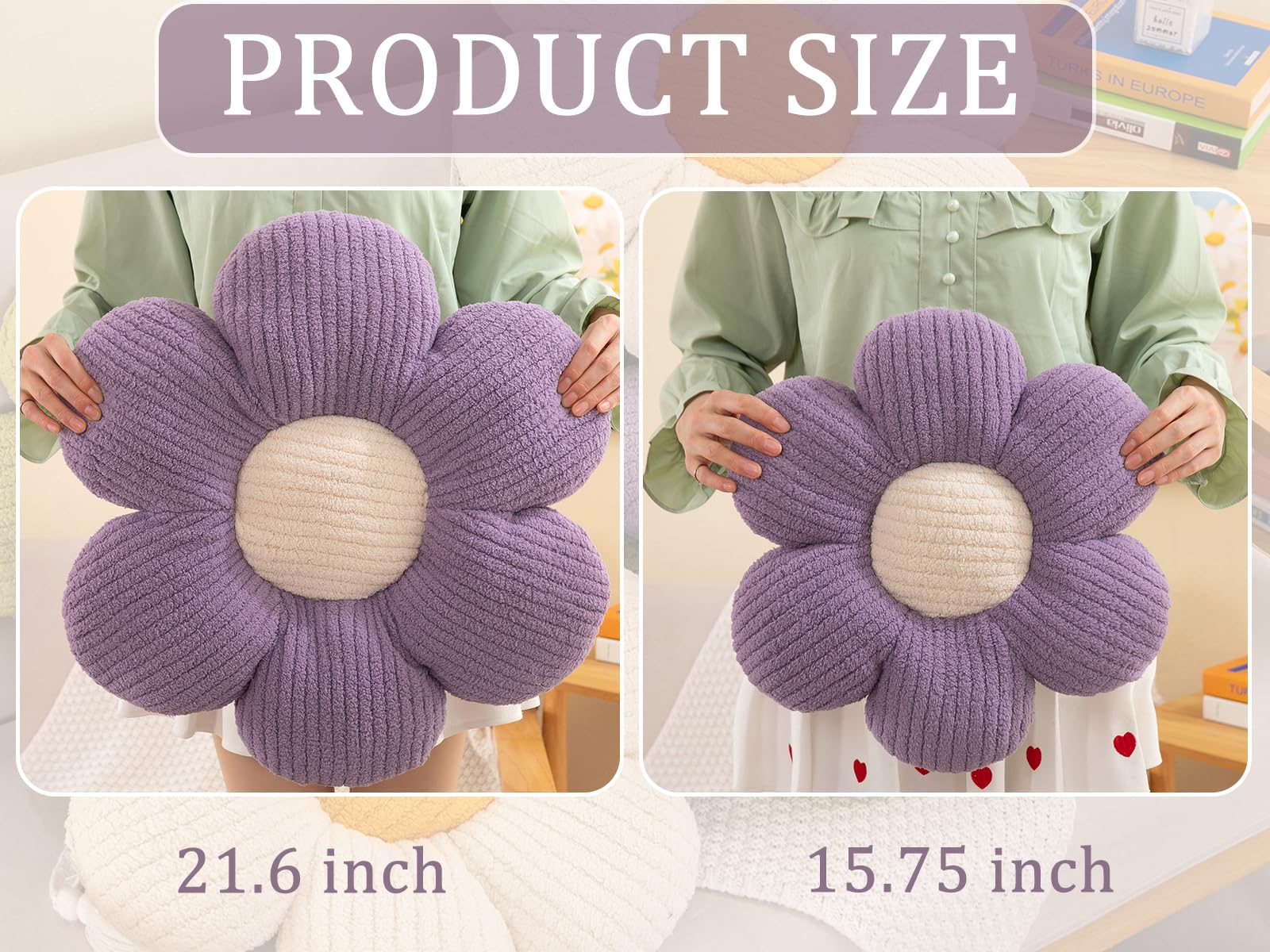 Menoeceus Flower Pillow Daisy Pillow Flower Shaped Throw Pillow Flower Plush Pillow Floor Pillow Cute Decorative Pillows Floor C