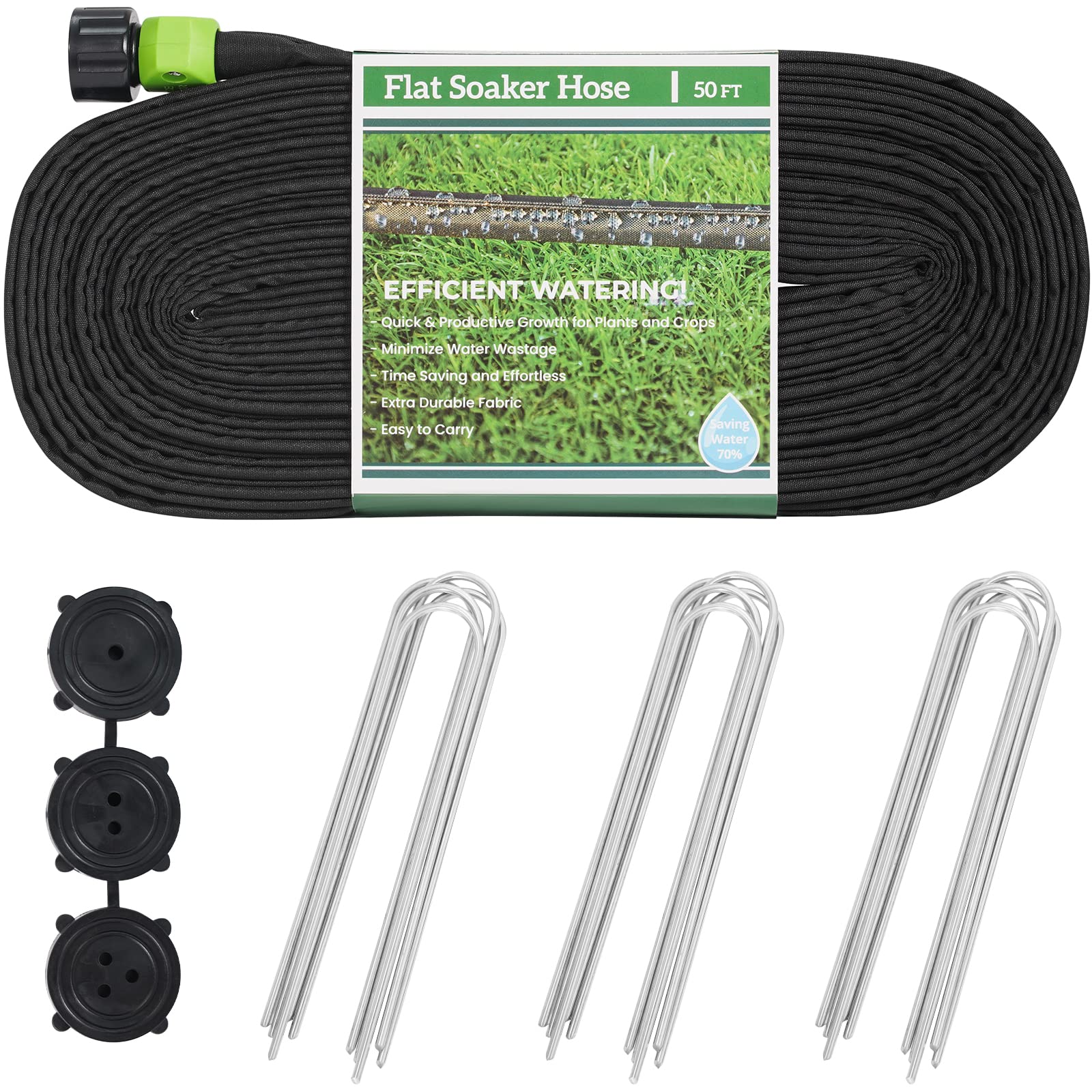 Green Mount Garden Soaker Hose 1/2' X 50 Ft Drip Hoses Heavy Duty Save Water For Garden Bed