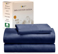 California Design Den Soft 100% Cotton Twin Xl Sheet Set, Twin Xl Sheet Set With Sateen Weave, Cooling Sheets - Navy Blue